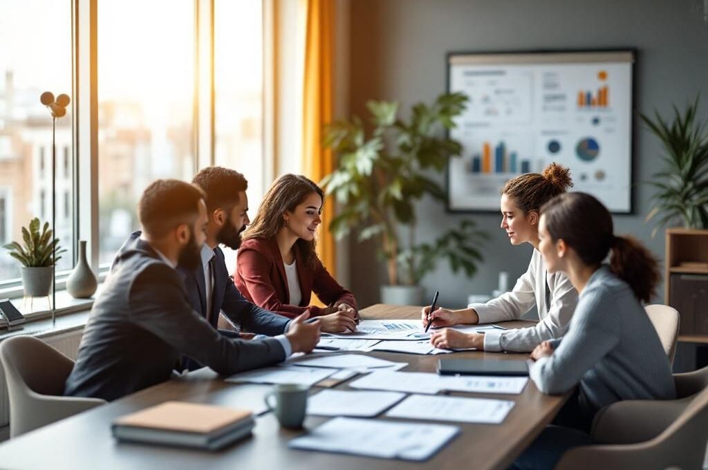 réunion active dans un bureau