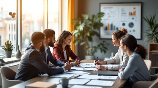 réunion active dans un bureau