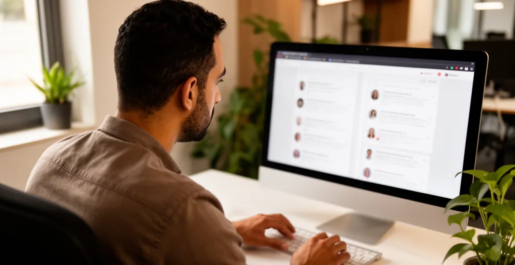 Consultant en recrutement analysant des profils candidats dans un espace de coworking à Casablanca