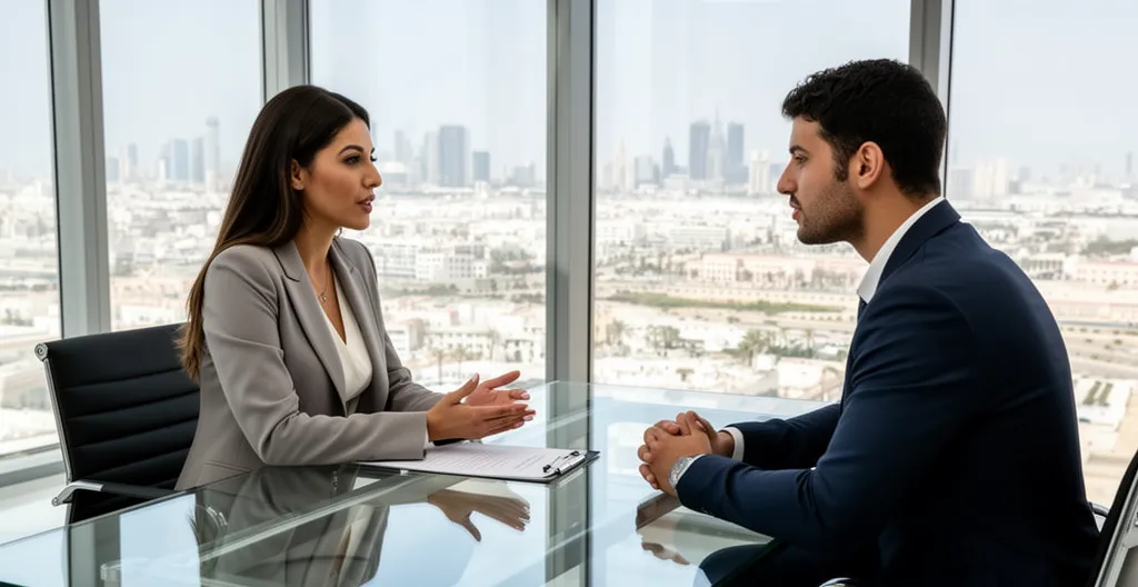 Entretien de recrutement cadre dirigeant dans un bureau moderne à Casablanca